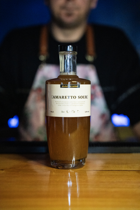 Amaretto Sour flaske, alkoholfri